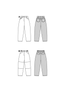 Modellzeichnung für das Schnittmuster 5603 von Burda für eine modische Damenhose als Karottenhose