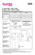 Schnittmuster schmeichelhaftes Damenkleid mit vorderer Teilungsnaht Burda 5606 Gr. 46-60