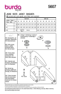Schnittmuster modische Damenkurzjacke mit Knöpfen Burda 5607 Gr. 34-46