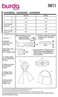 Schnittmuster modische Auswahl an Accessoires Burda 5611 Gr.