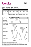 Schnittmuster klassische Damenhose mit Bügelfalte Burda 5621 Gr. 36-48