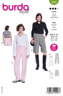 Schnittmusterhülle zeigt eine schmale Damenhose mit...