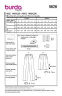 Schnittmuster schmale Damenhose mit Bundfalte Burda 5626 Gr. 34-44