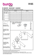 Schnittmuster warmer Kindersweater mit Knopfleiste Burda 9185 Gr. 104-146