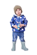 Schnittmuster hübsche Kinderjacke mit vorderem Reißverschluss und Kapuze Burda 9188 Gr. 68-104