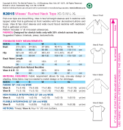 Sewing pattern KwikSew 3915 Shirts XS-S-M-L-XL