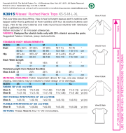 Schnittmuster aus Papier KwikSew 3915 Shirt Gr. XS-XL 30-48