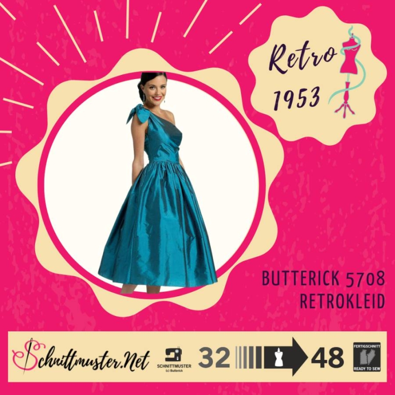 Butterick B6682E5 Schnittmuster Damen Kleid und Jacke Vintage Schnittmuster Größen 42-50