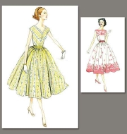 Schnittmuster Vogue 8789 bezauberndes Vintagekleid 50er Jahre Gr. 32-48