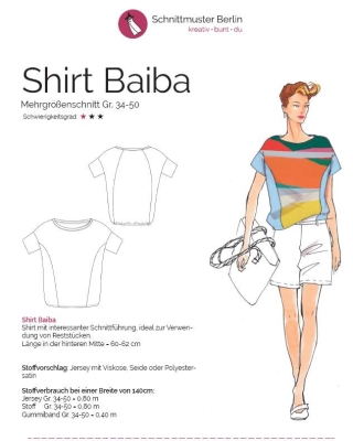 Schnittmuster Berlin Shirt Baiba Gr. 34-50