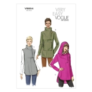 wird aussortiert: Schnittmuster Vogue 8854 Tunikashirt, Hoodie Gr. 32-40