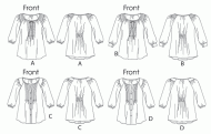 butterick sewing pattern nähen 5861 Tunika Gr. B5 8-16 (34-42) oder RR 18W-24W (44-50)