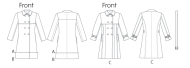 sewing pattern Vogue 8884 Mantel Gr. A5 6-14 (32-40) oder E5 14-22 (40-48)
