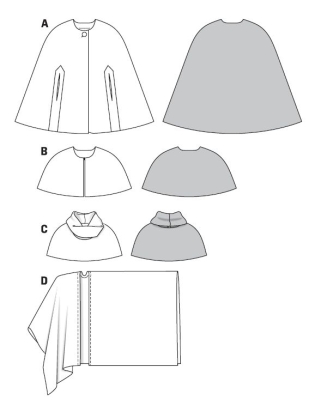 deutsch sewing pattern Burda 7313 Cape Gr. 10-22 (36-48)