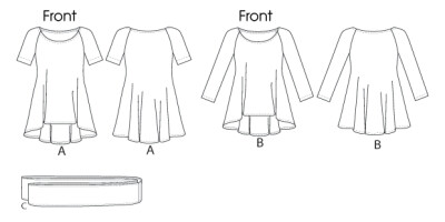 sewing pattern KwikSew 3954 Shirt XS-S-M-L-XL 4-22 (30-48)