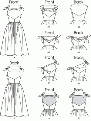 butterick sewing pattern nähen 5708 Kleid E5 14-22 (40-48)