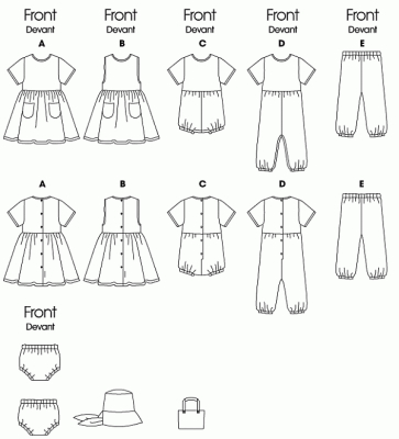butterick sewing pattern nähen 5624 Baby L-XL (74-80)