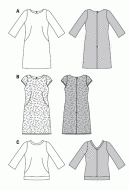 deutsch sewing pattern Burda 7031 Kleid Gr. 10-20 (36-46)