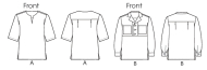 sewing pattern KwikSew 4005 Shirt XS-S-M-L-XL 4-22 (30-48)