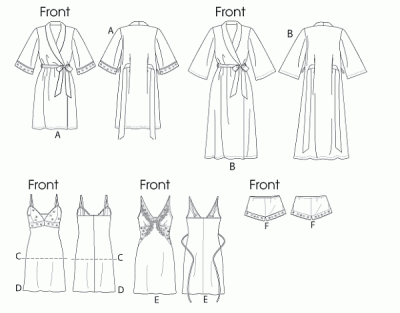sewing pattern Vogue 8888 Nachtwäsche EE 14-20 (40-42-44-46)