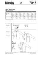deutsch sewing pattern Burda 7045 Herrenhemd verschiedene...