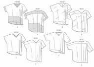butterick sewing pattern nähen 5955 Shirt in Gr. Y XS-S-M (32-34/36-38/40)