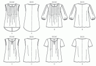 Schnittmuster Butterick 6024 Leinenshirt mit Biesen Gr. XS-XXL 32-52