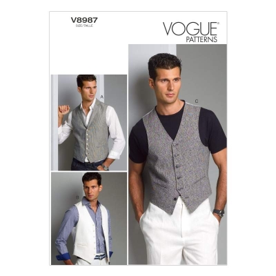 sewing pattern Vogue 8987 Herrenweste Gr. MUU 34-40 (44-50) oder MXX 40-46 (50-56)